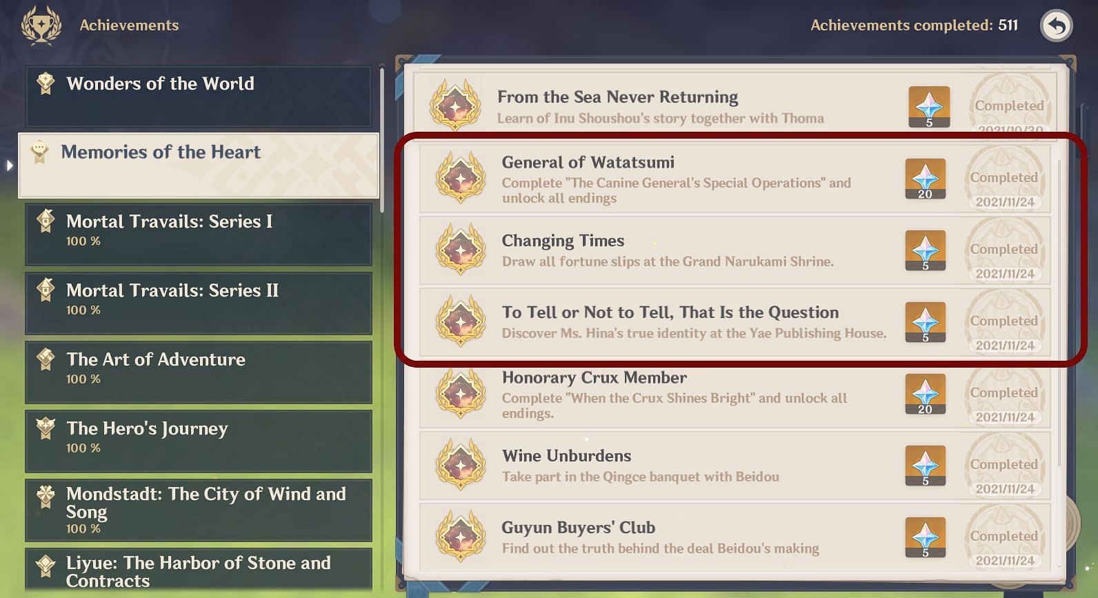 Gorou&#039;s secret achievement in Hangout Event (Image via Genshin Impact)