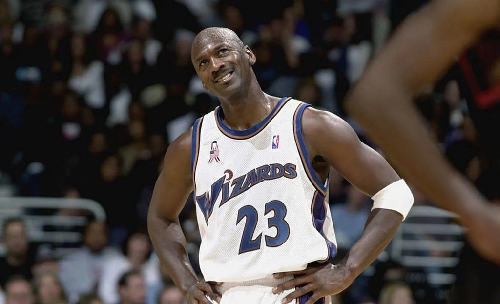Michael Jordan with a wry smile during his time with the Washington Wizards