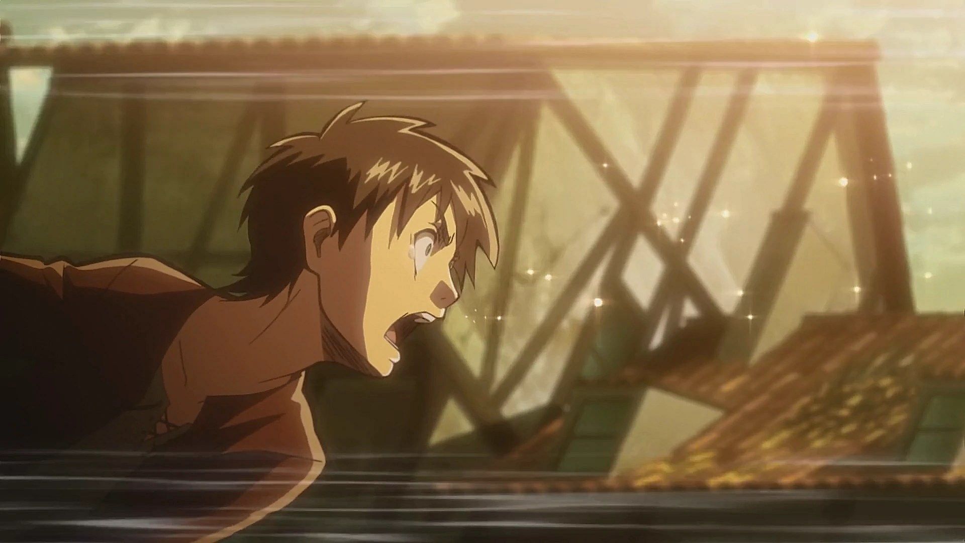 Eren watches his mother Carla get eaten by a Titan, as seen in Season 1 of the Attack on Titan anime (Image via Wit Studio)