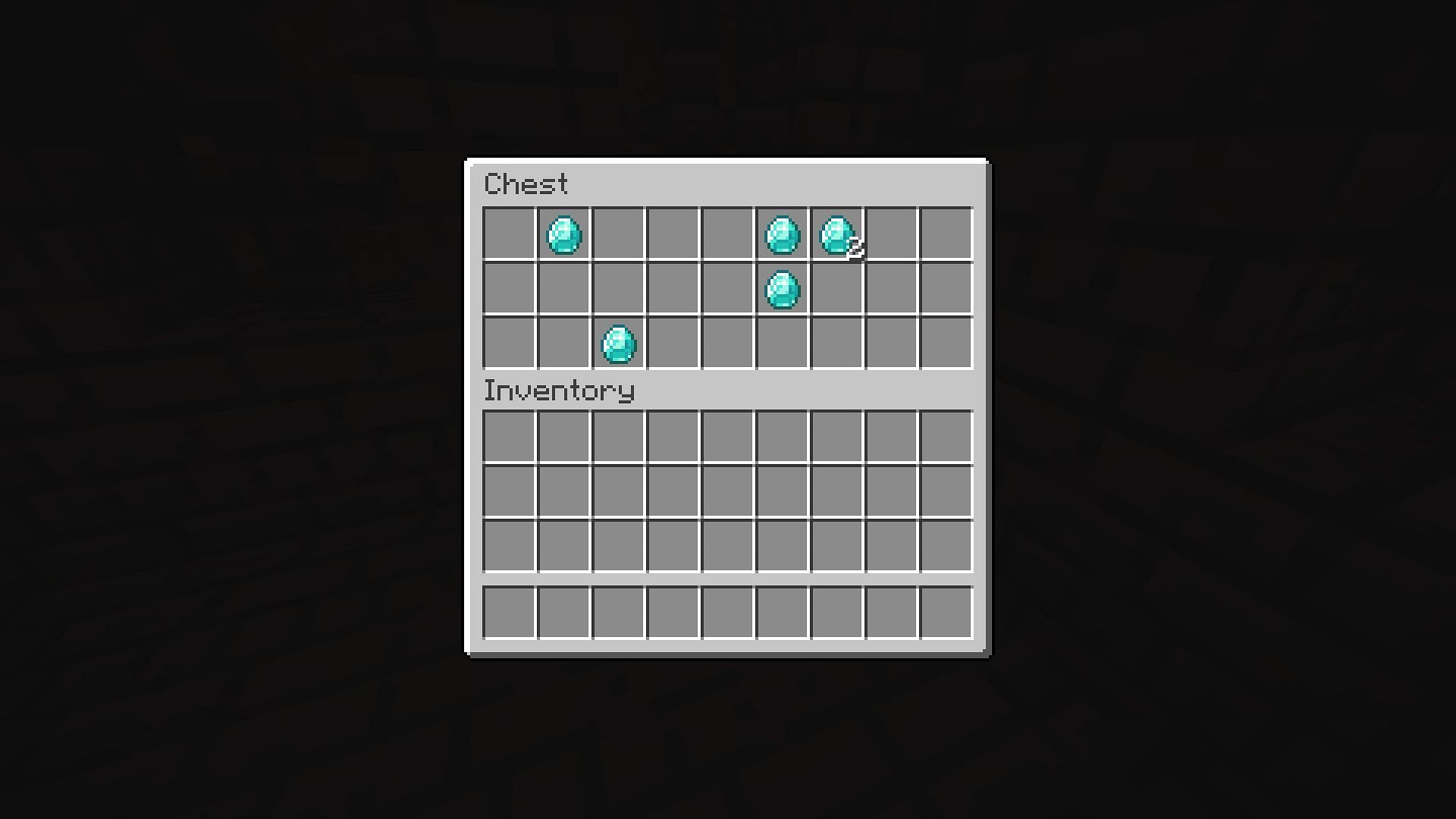 Diamonds in a chest (Image via Minecraft)