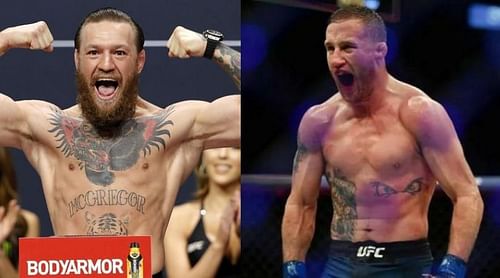 Conor McGregor (left) and Justin Gaethje (right)