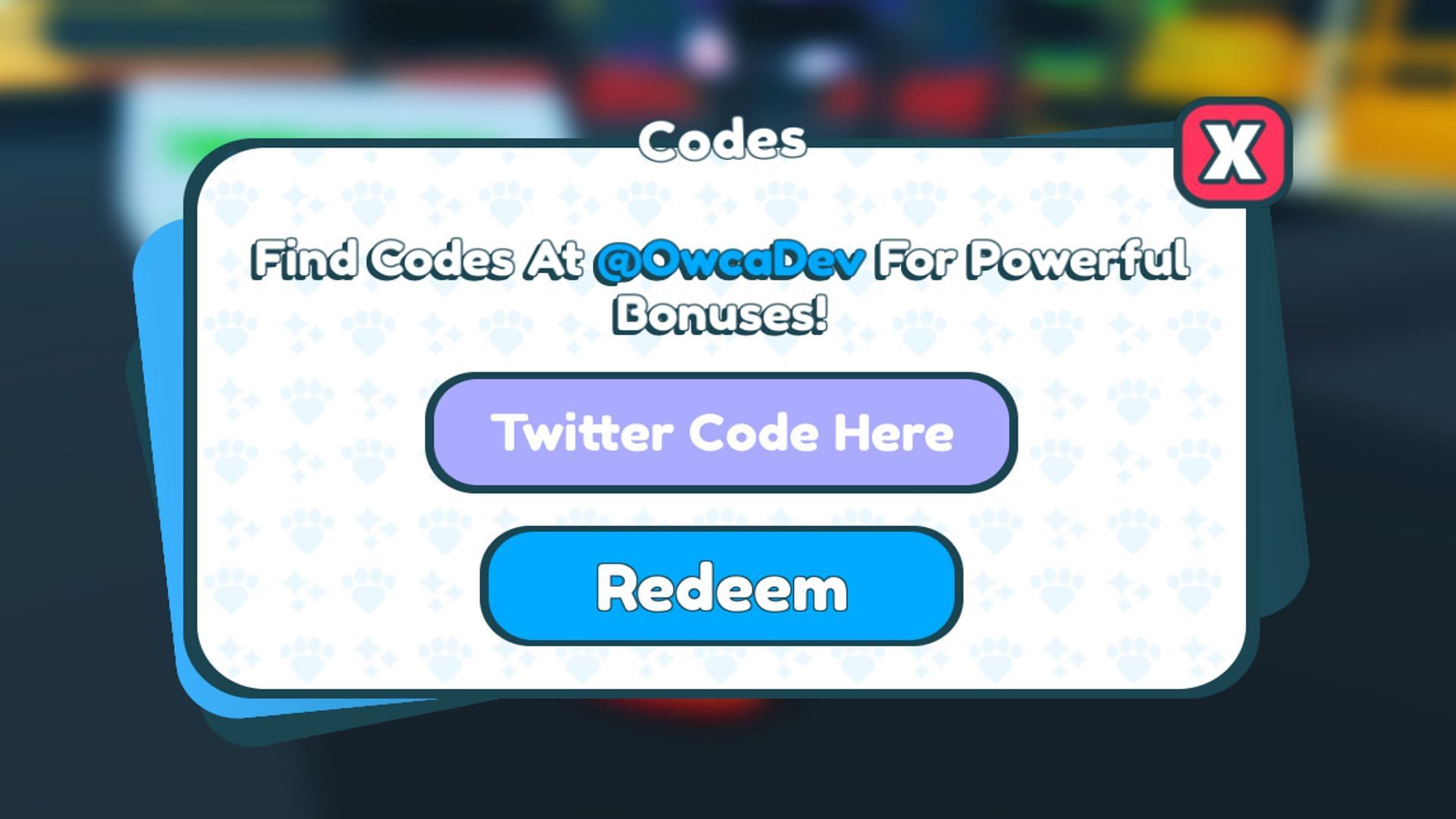 Codes are case sensitive (Image via Roblox)