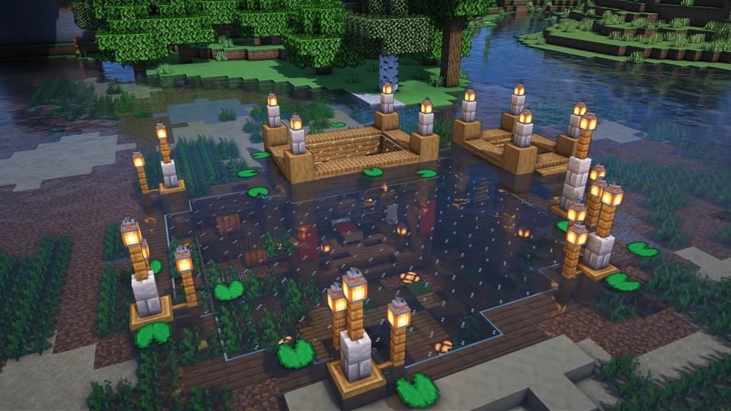 A submerged base in Minecraft (Image via Minecraft)
