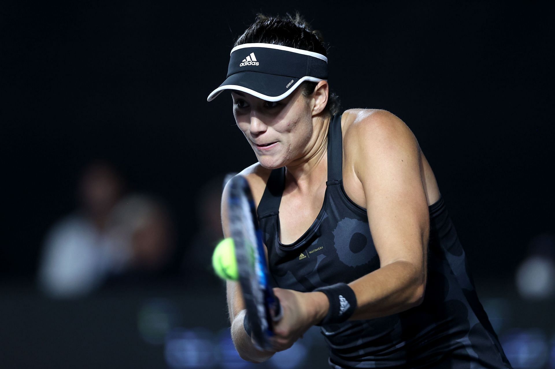 Garbine Muguruza in action against Barbora Krejcikova
