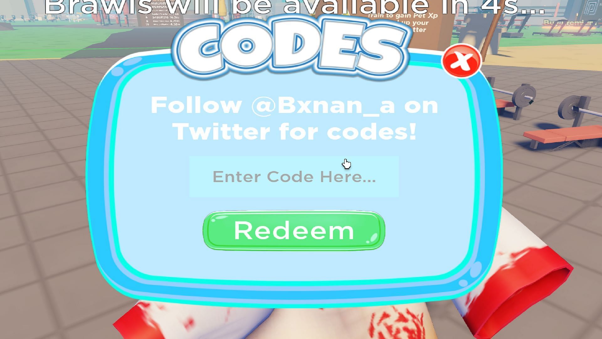 Use the Twitter option to redeem codes (Image via Roblox)