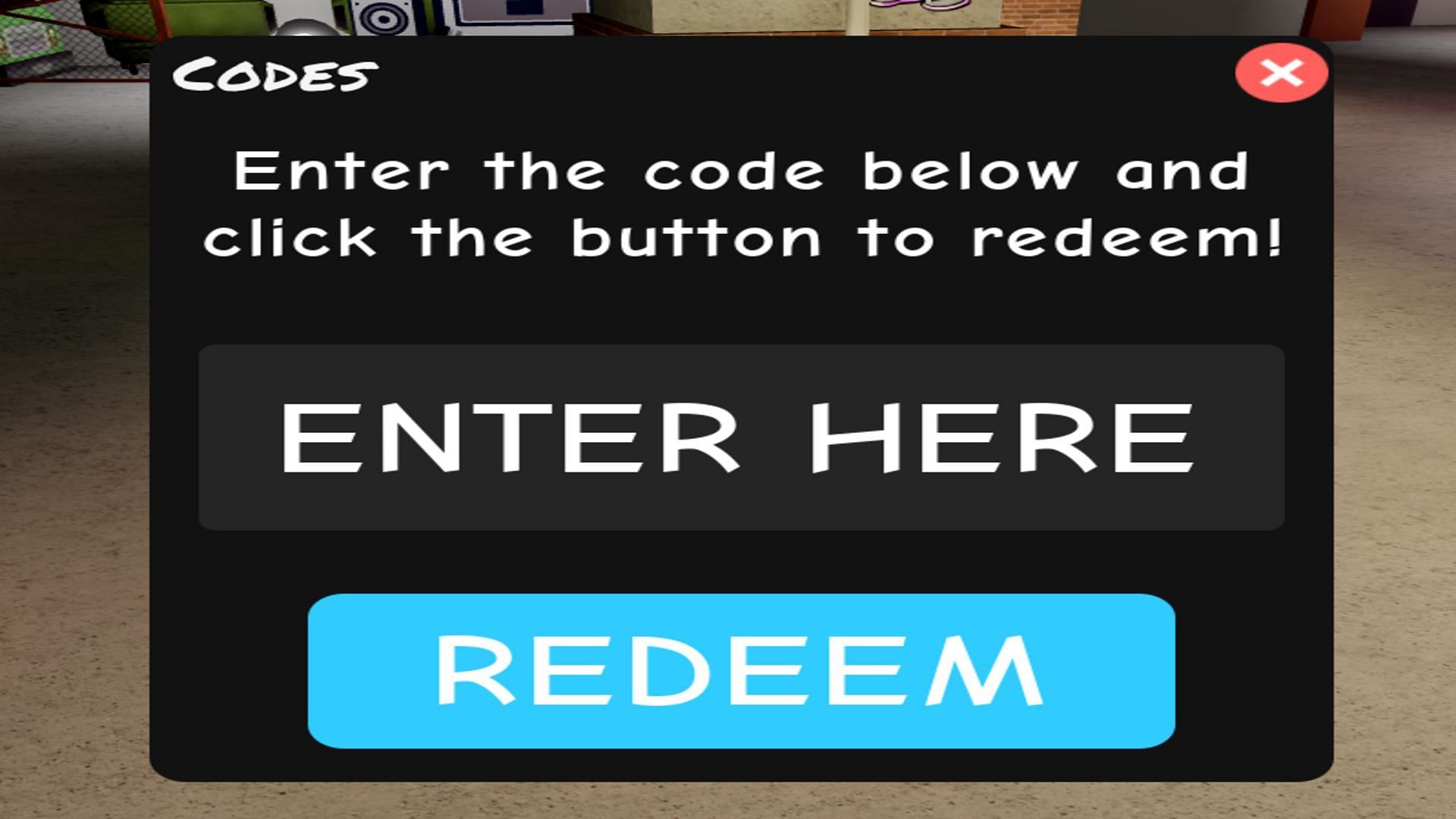 Only valid codes work here (Image via Roblox)