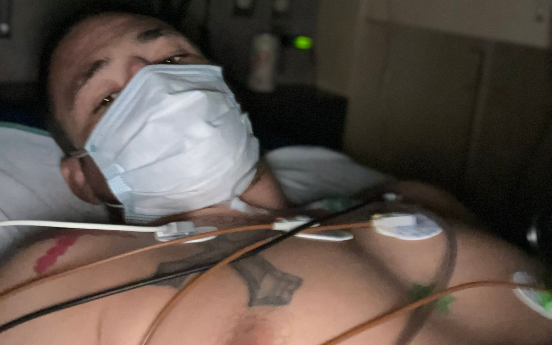 Diego Sanchez in a hospital [Photo via @DiegoSanchezUFC on Twitter]