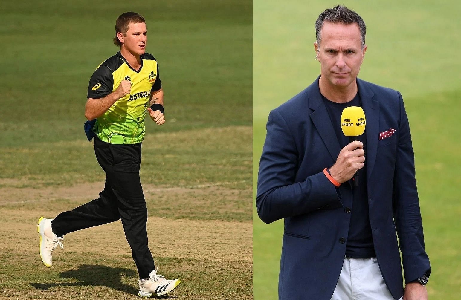 Azam Zampa and Michael Vaughan. Pics: Getty Images