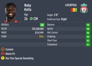 Keita has injury prone trait in Career Mode (Image via Sportskeeda)