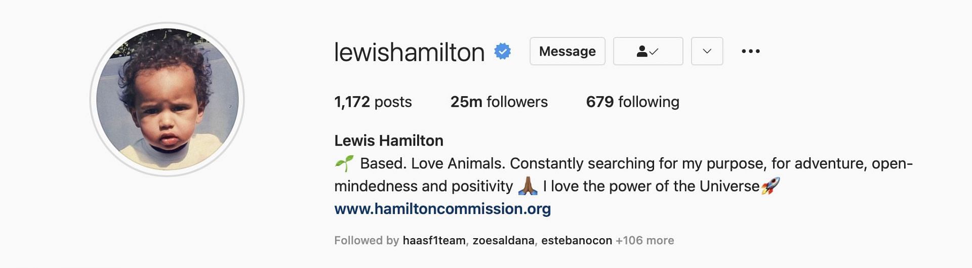 Lewis Hamilton has hit the 25 million mark for followers on Intagram