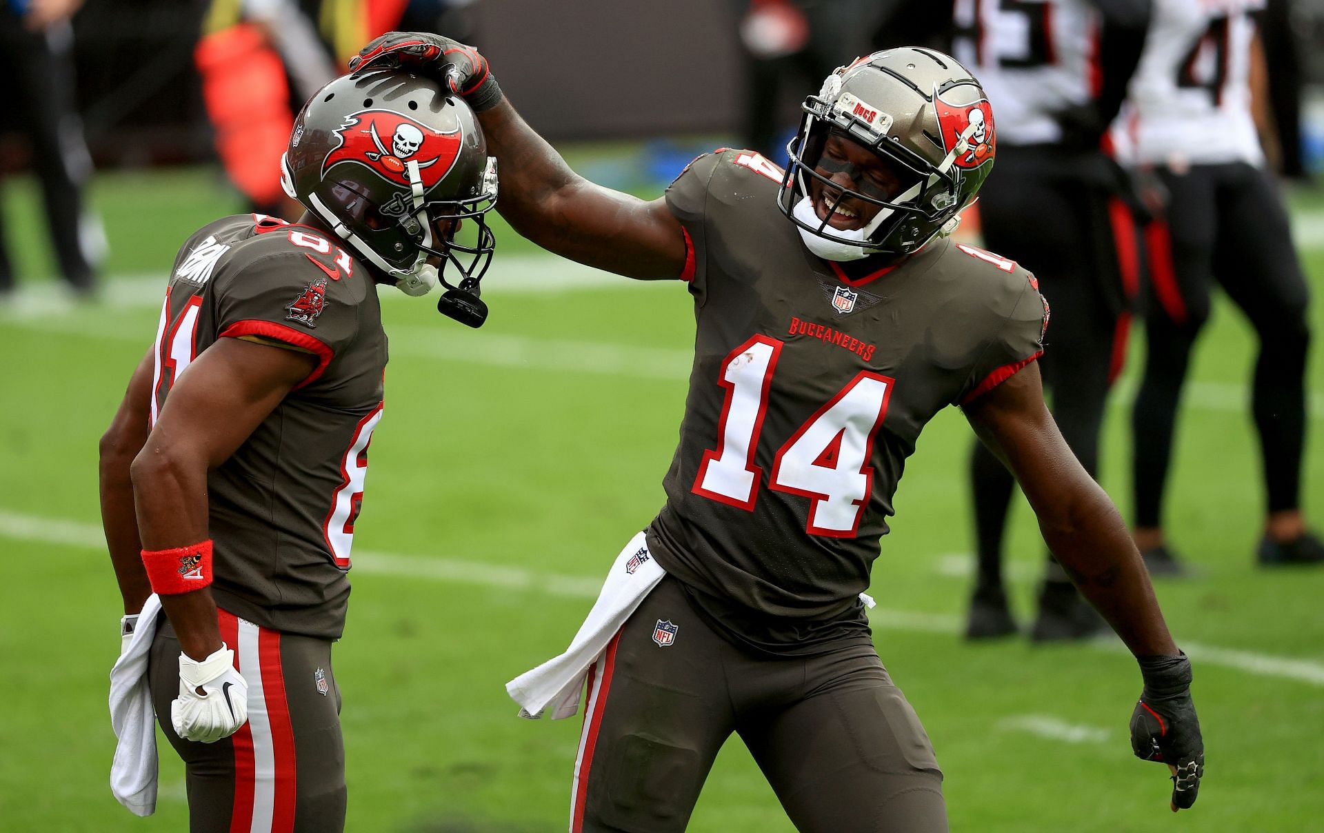 Where do Antonio Brown (L), Chris Godwin, and the Tampa Bay Buccaneers receiving corps rank?
