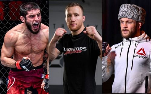 Islam Makhachev (Left) Justin Gaethje (Middle) Rafael Fiziev (Right)[Image Credits: @islam_Makhachev, @Justin Gaethje us Instagram