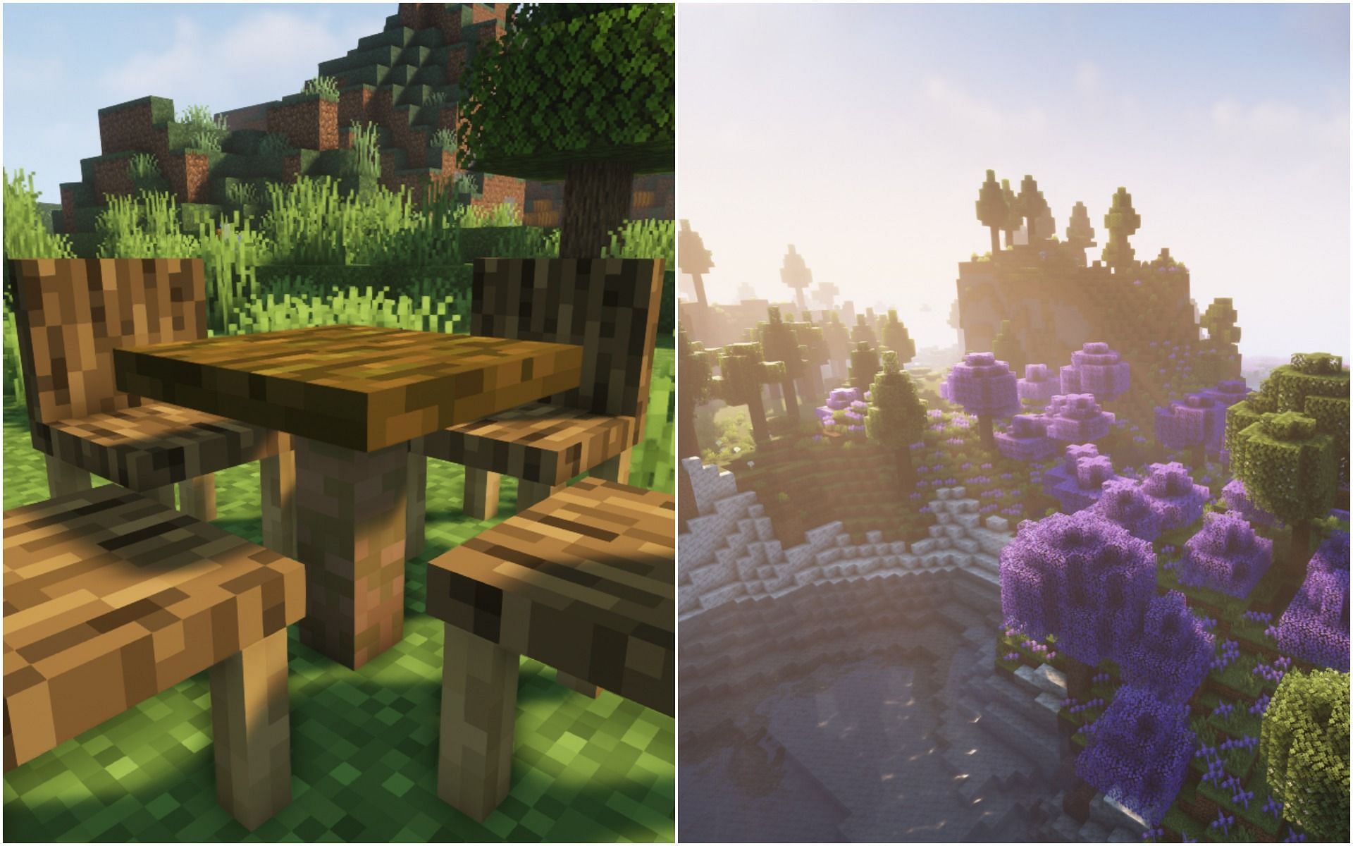 Furniture and a new biome (Image via Minecraft)
