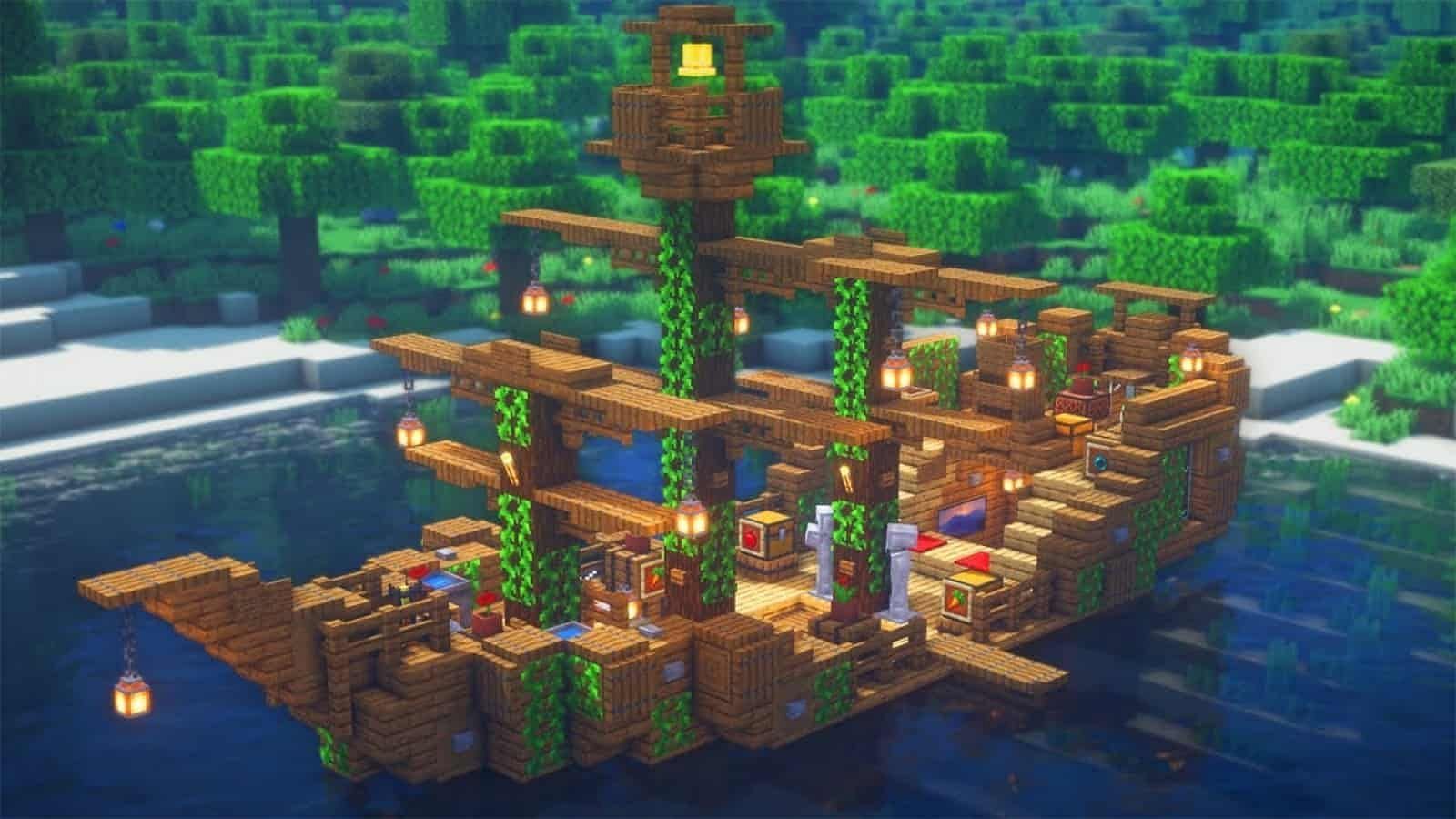 A shipwreck in Minecraft (Image by Minecraft)