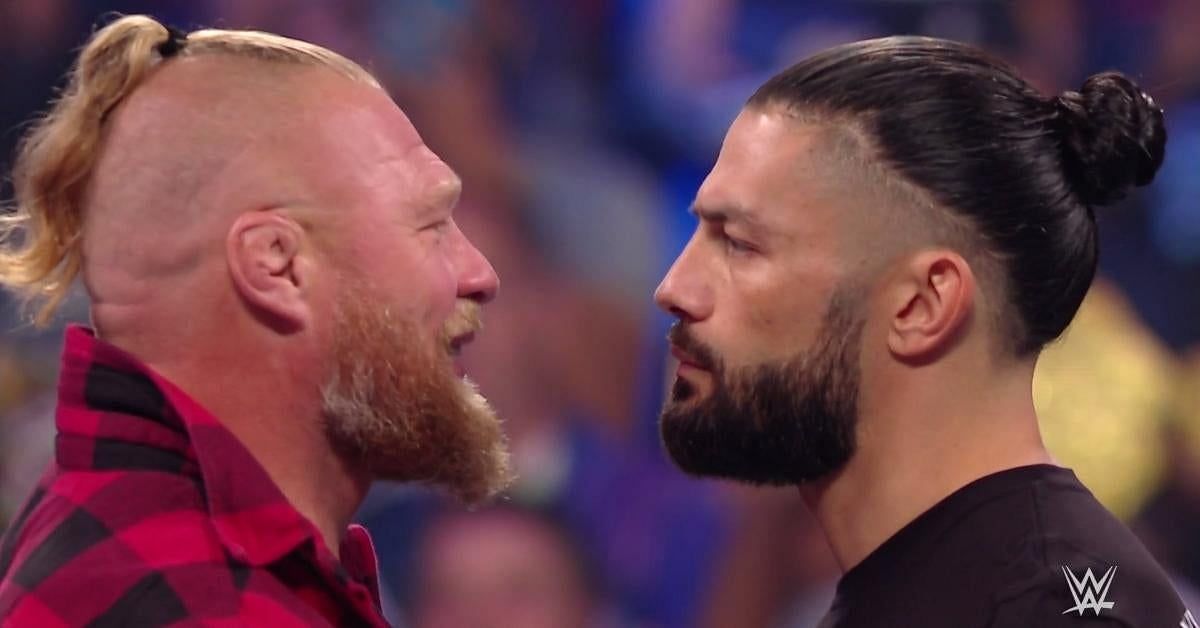 Brock Lesnar and Roman Reigns faced each other at Crown Jewel