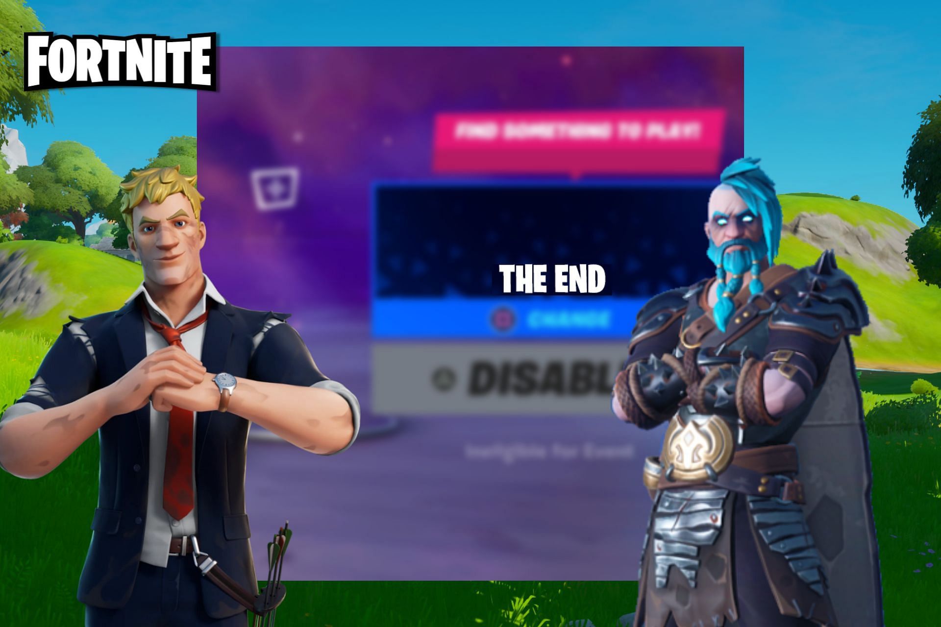 The live event for Season 8 of Fortnite has been leaked and some players have spotted the &quot;The End&quot; in the game (Image via Sportskeeda)