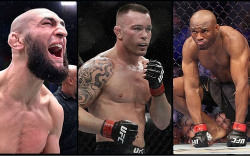 Khamzat Chimaev, Colby Covington, and Kamaru Usman