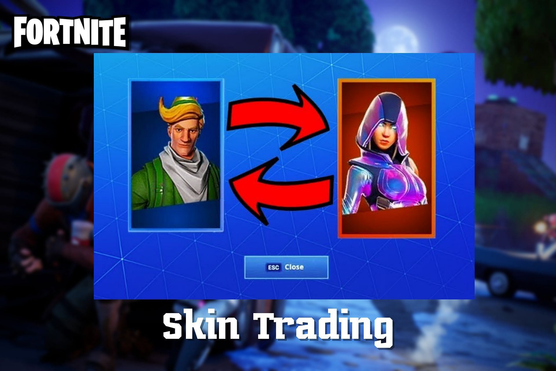 Skin trading in Fortnite (Image via Sportskeeda)