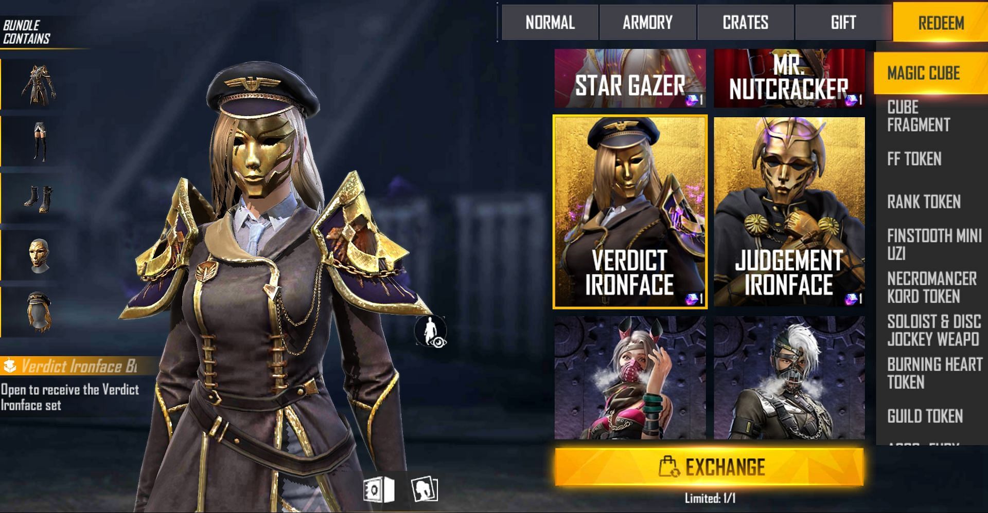 Verdict Ironface Bundle was first available in May 2021 (Image via Free Fire)