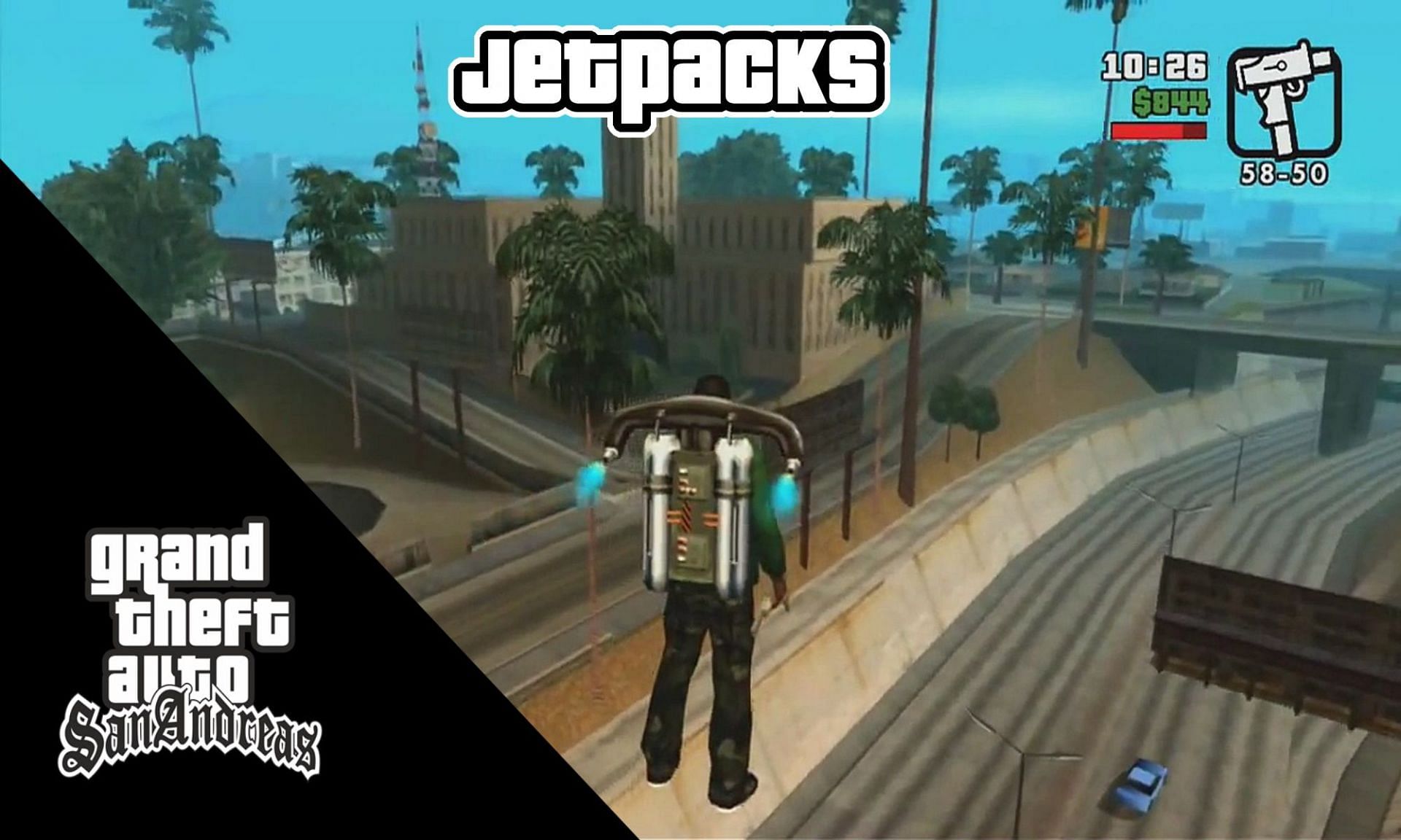 What places can GTA San Andreas players can use the jetpack to reach?