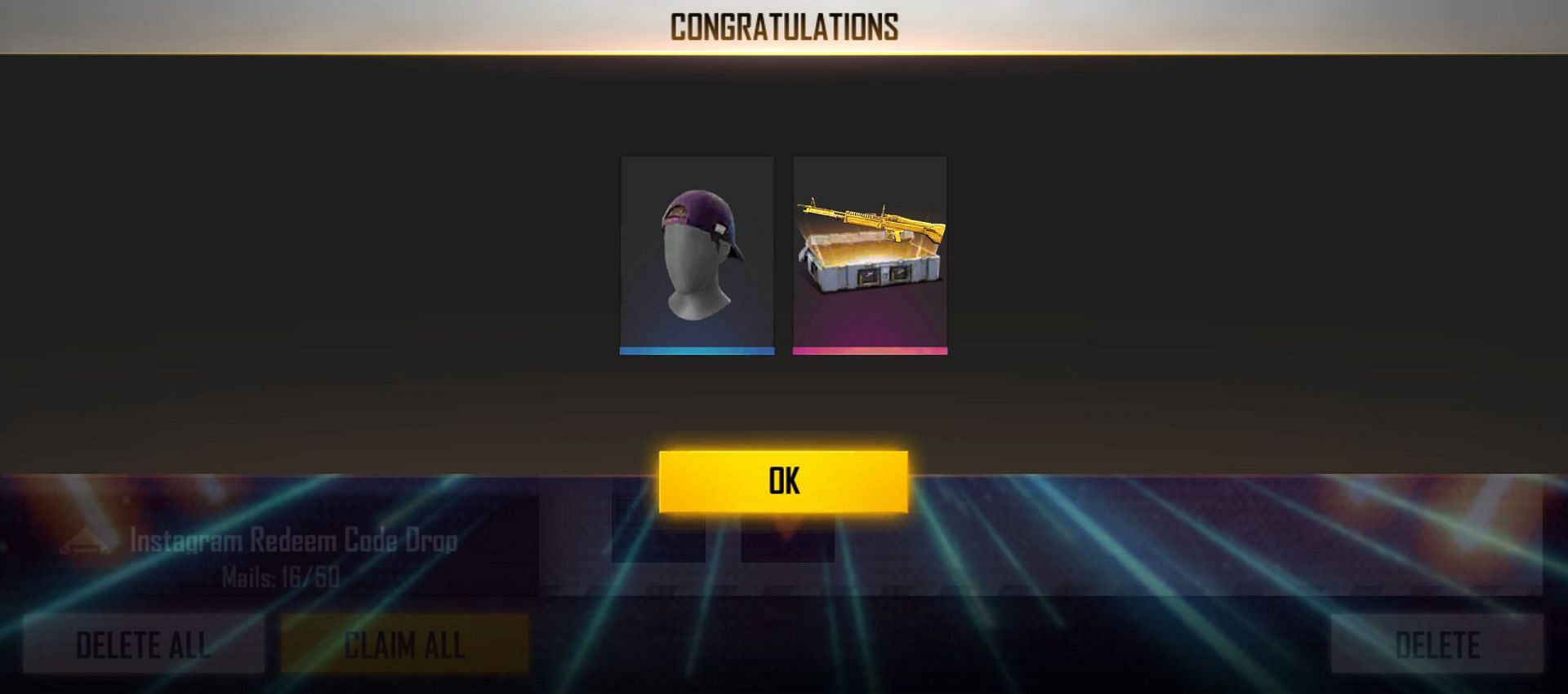 The two rewards available for this code (Image via Free Fire)