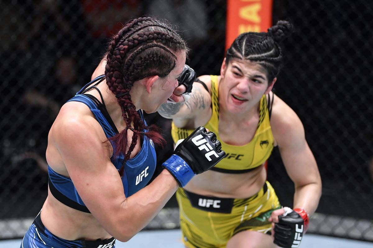 Miesha Tate struggled to match Ketlen Vieira in her second bout back from retirement.
