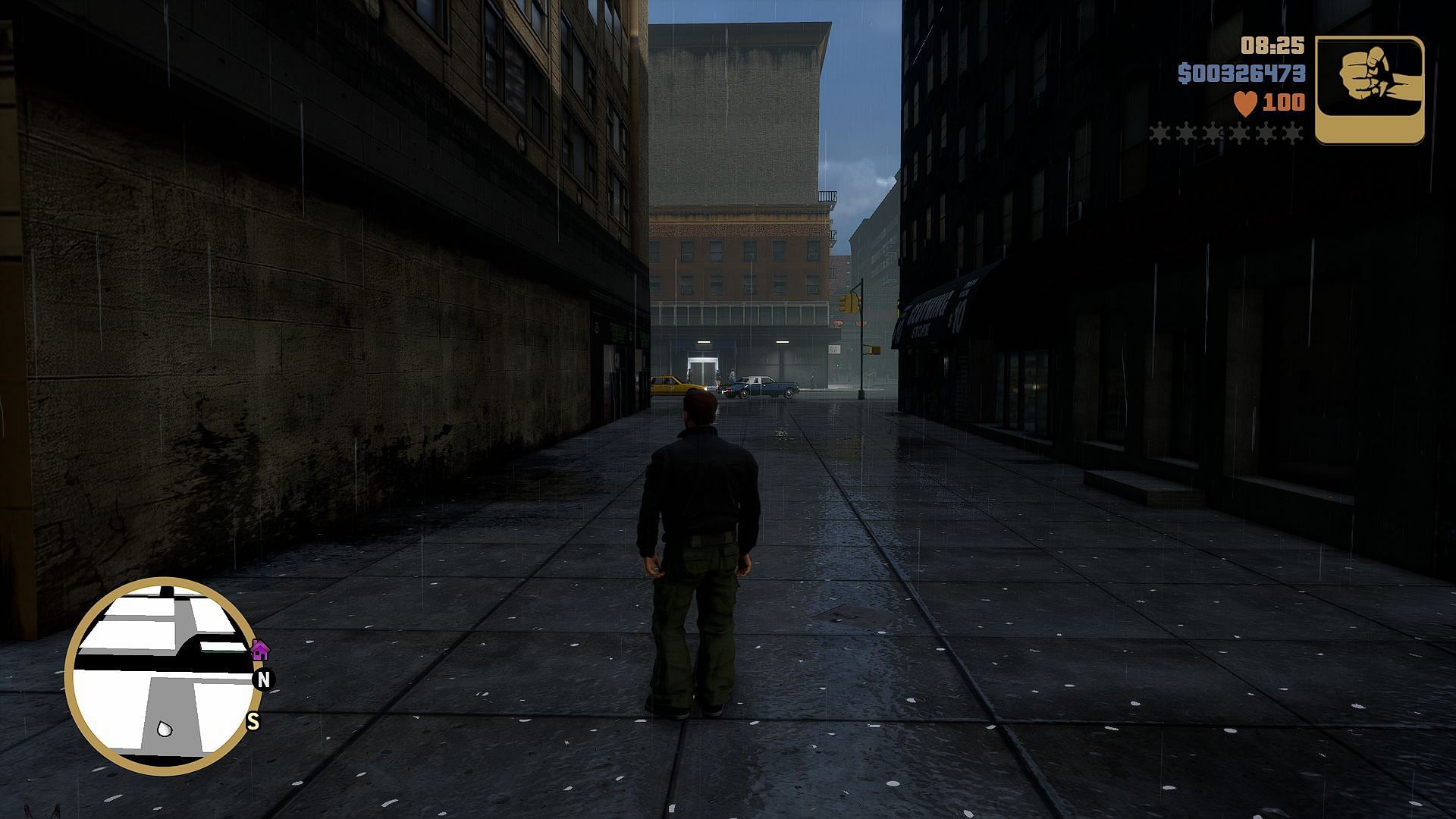 An example of how rain looks with this mod on (Image via Nexus Mods)