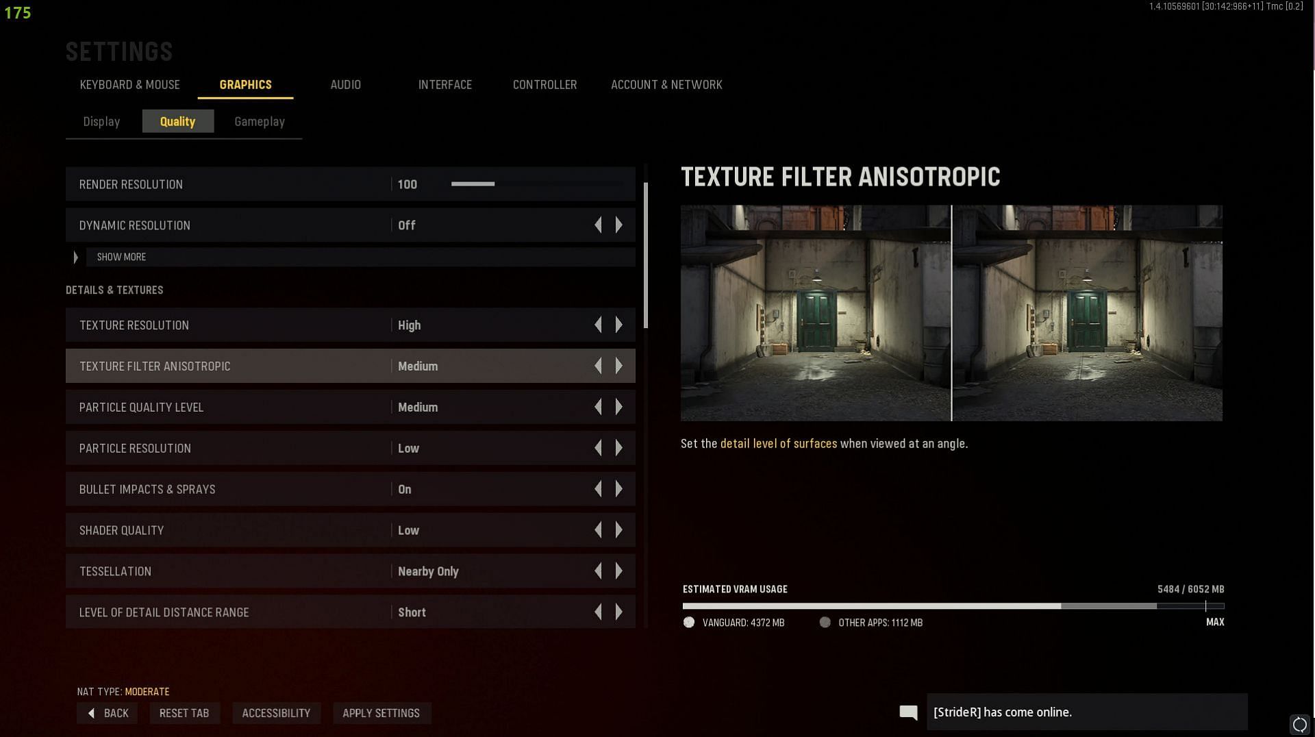 Quality settings for high-end systems (Screenshot via Call of Duty: Vanguard)