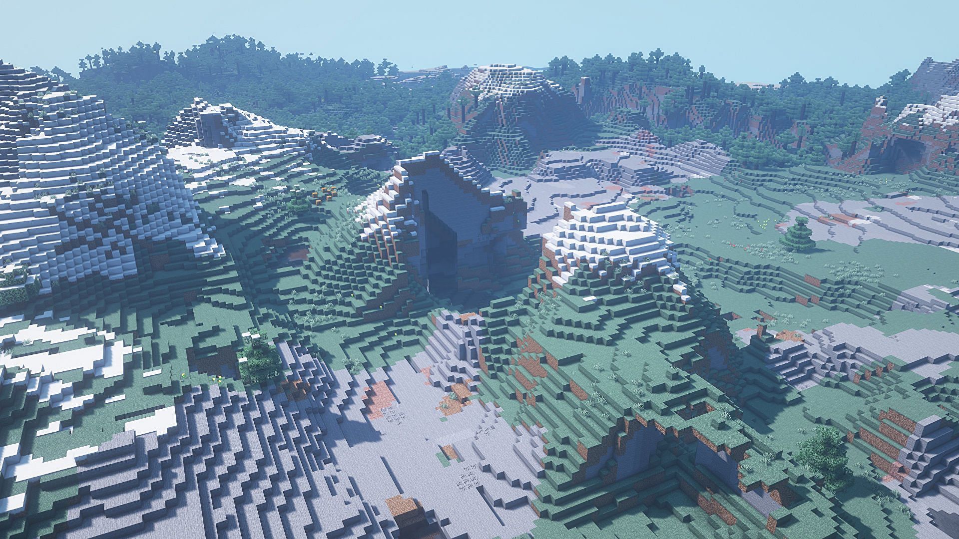 Huge mountains in Minecraft (Image via Minecraft)