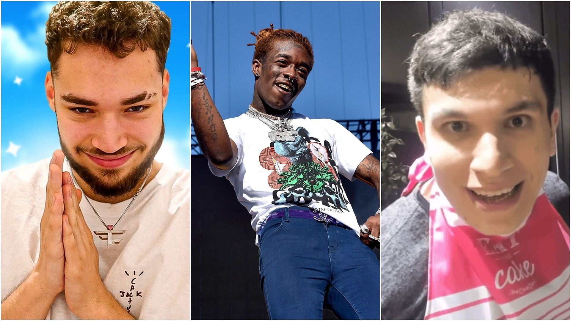 Lil Uzi Vert recognized Trainwrecktv on Adin Ross&#039; stream (Image via TopTwitchStreamers, Adin Live - Youtube and The Rolling Stones)