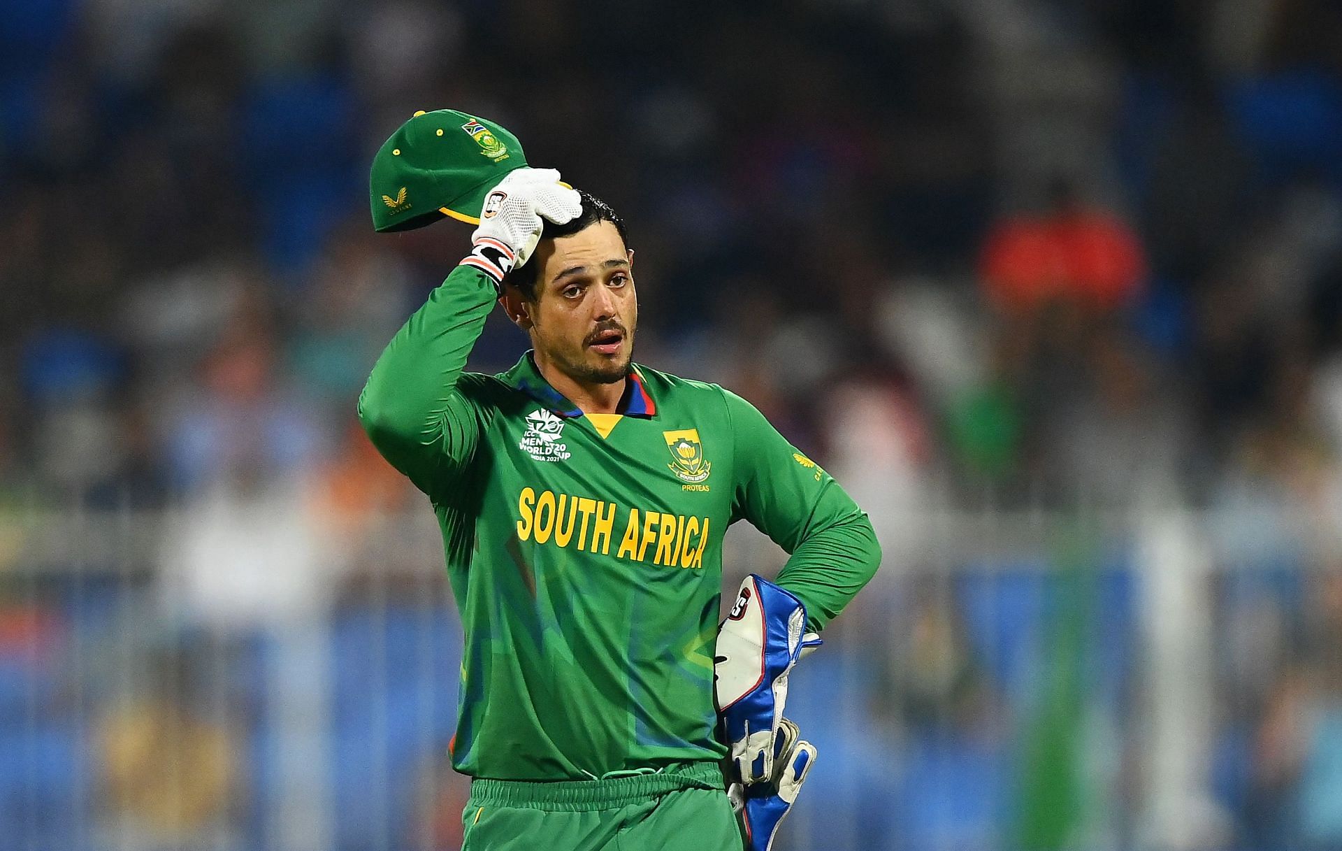 Quinton de Kock wears a dejected look. Pic: Getty Images