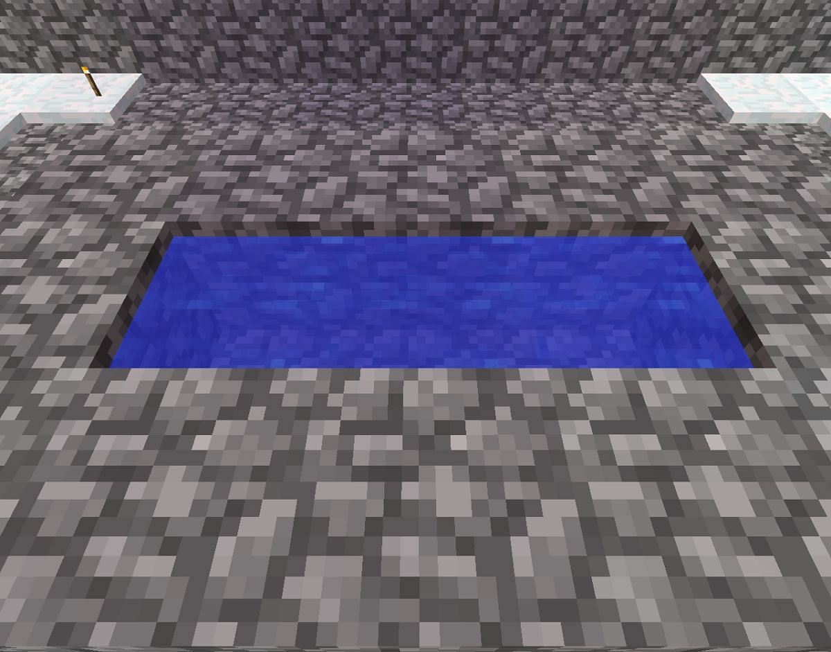 An infinite water source (Image via Minecraft)