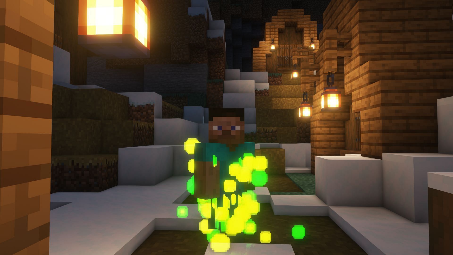 Steve soaking up some experience points (Image via Minecraft)