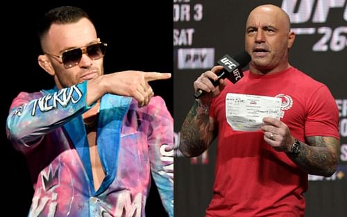 Colby Covington (left); Joe Rogan (right)