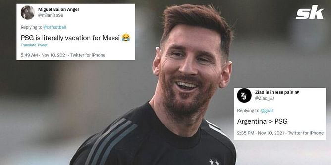 "Argentina > PSG" - Fans troll Ligue 1 giants after Lionel Messi is pictured enjoying himself in the Argentina camp