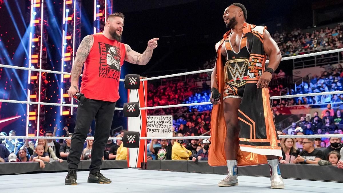 Kevin Owens and Big E during their segment on RAW