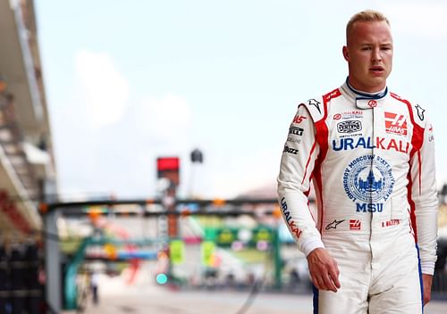 Nikita Mazepin of walks in the Pitlane during qualifying ahead of the 2021 USGP Austin, Texas. (Photo by Mark Thompson/Getty Images)