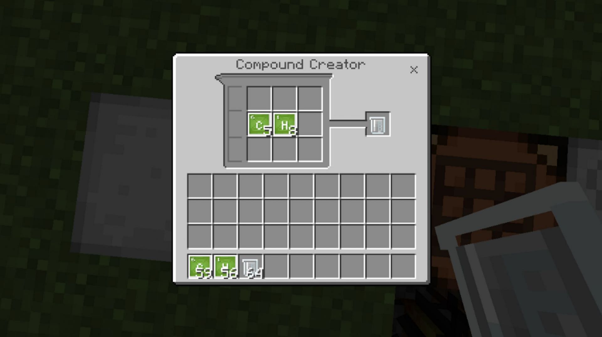 The compound creator combines elements found in a Minecraft world and converts them into compounds (Image via Mojang)