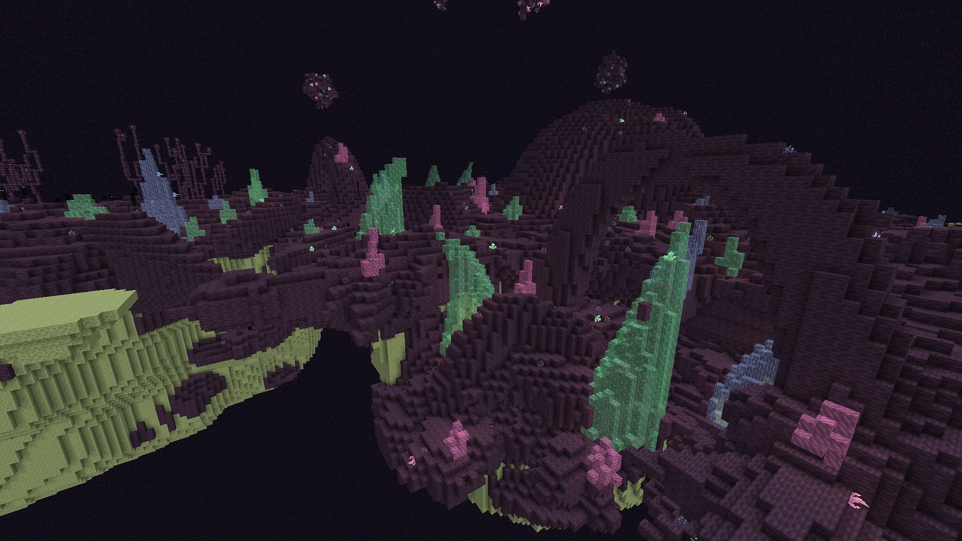 The Crystal Crag biome in The Outer End mod (Image via Mojang/CurseForge)