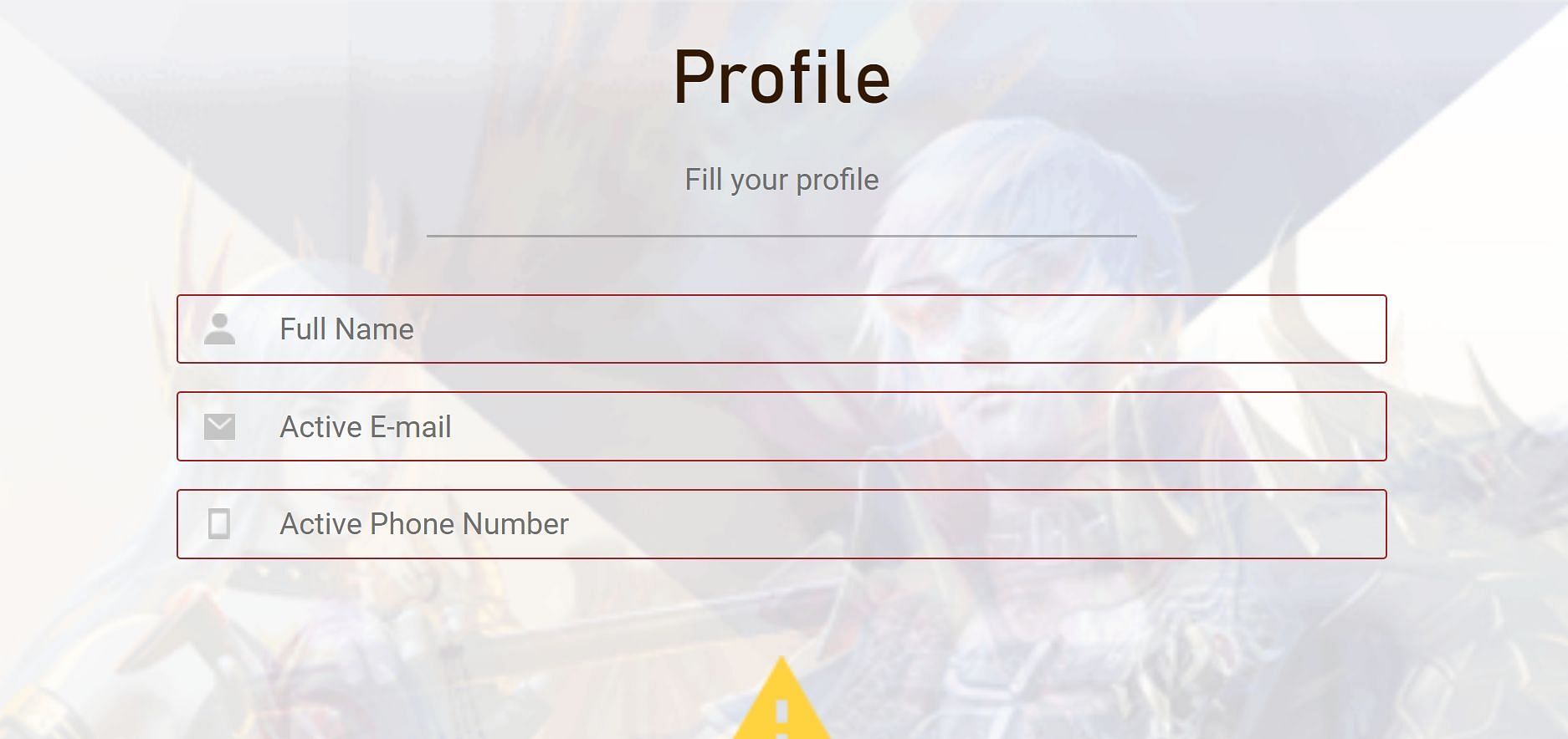 Fill in the required details (Image via Garena)
