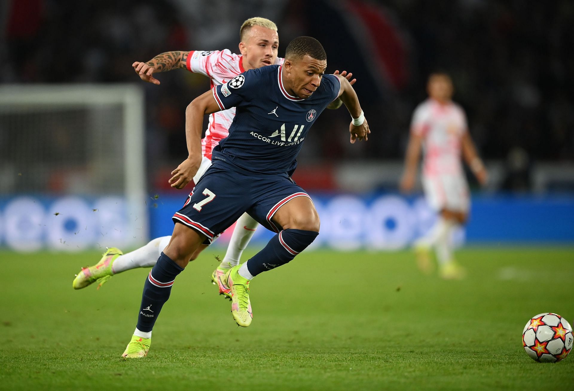 Kylian Mbappe in action for PSG