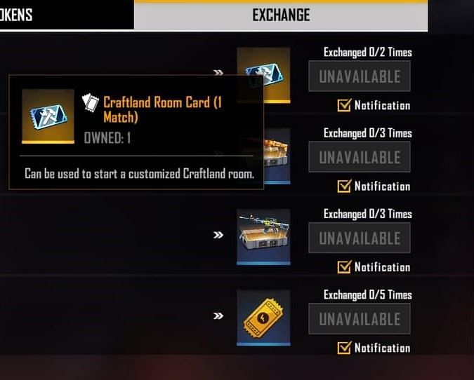 Players can enjoy Craftland matches with their friends using a room card (Image via Free Fire)