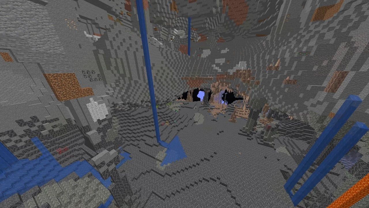 Huge Caves in Minecraft 1.18 Update (Image via u/NajtrWasTaken, Reddit)
