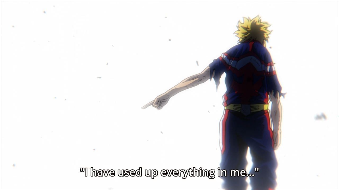 the Hide-out Raid arc of Season 3 marks the end of Toshinori&#039;s career as All Might (Image Credit: Studio Bones)