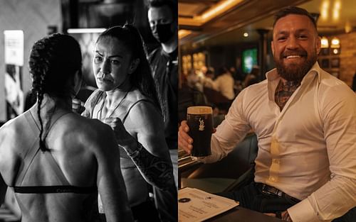 Sinead Kavanagh & Cris Cyborg (left), Conor McGregor (right) [Images Courtesy: @bellatormma @thenotoriousmma on Instagram]