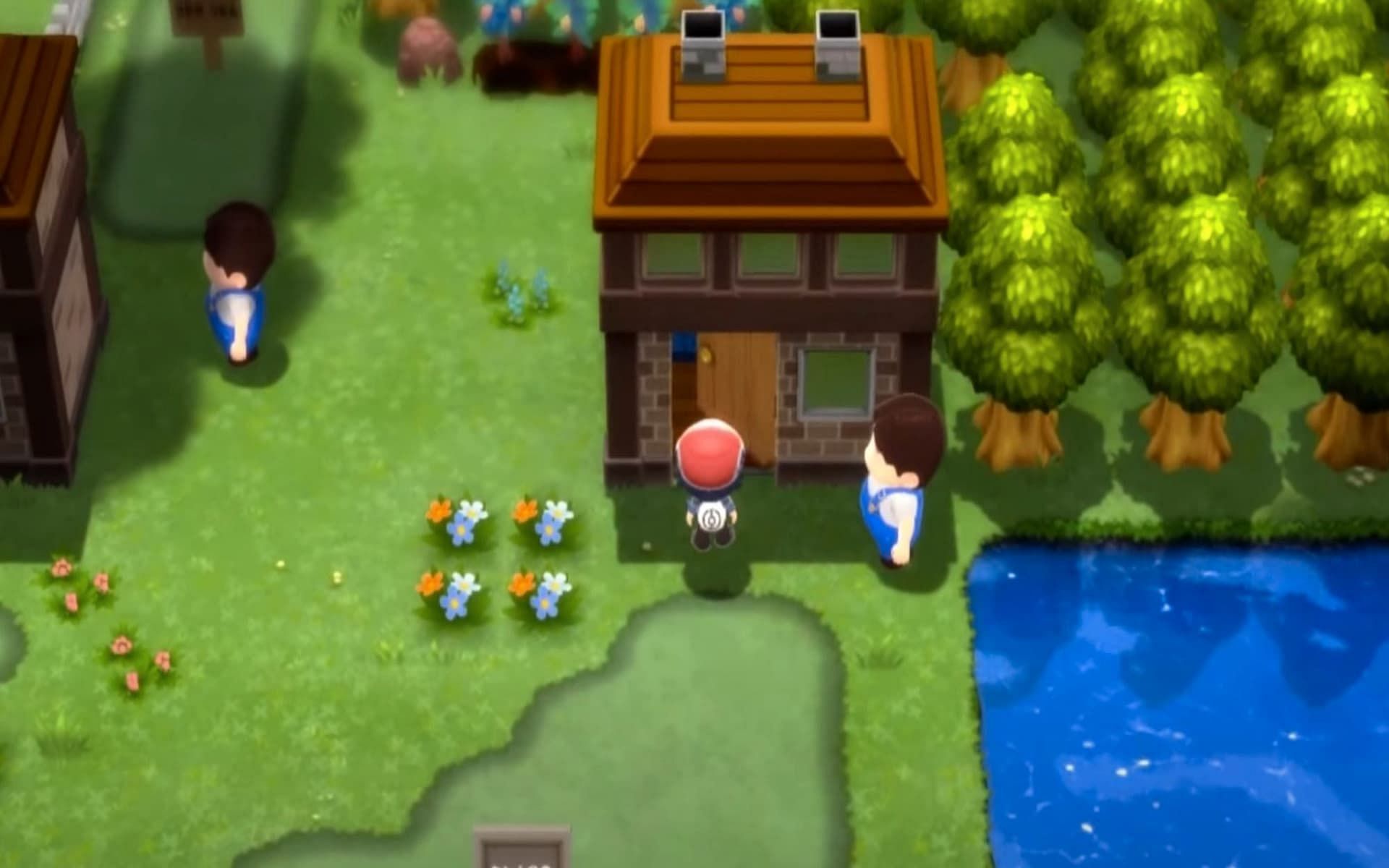 A trainer approaching the Move Reminder&#039;s home in Pokemon Brilliant Diamond and Shining Pearl. (Image via ILCA)