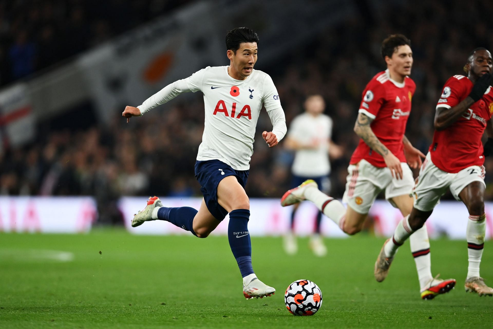 Son Heung-min in action for Tottenham Hotspur against Manchester United