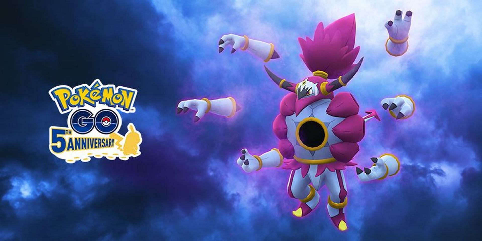 Promotional Imagery portraying Hoopa Unbound&#039;s appearance in Pokemon GO (Image via Niantic)