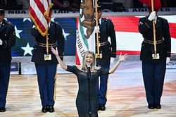 Watch: LeBron James and Stephen Curry can't hold back their laughter as Fergie sings the national anthem in this glorious throwback video from the 2018 NBA All-Star Game