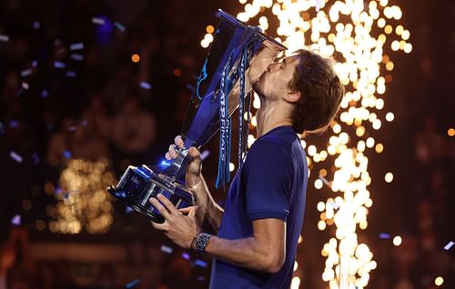 Alexander Zverev with his Nitto ATP World Tour Finals